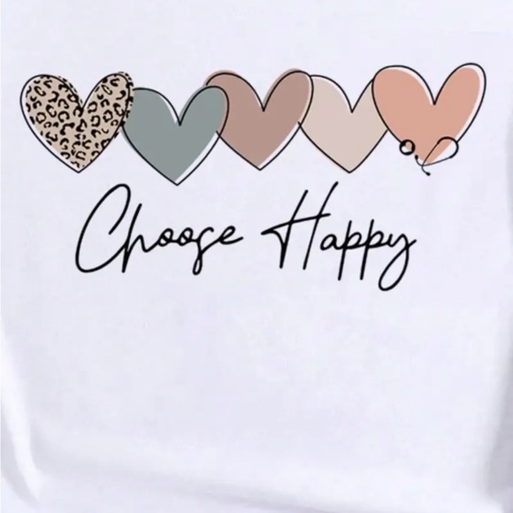 2/15 hearts and Choose Happy white tee shirt - Picture 4 of 6